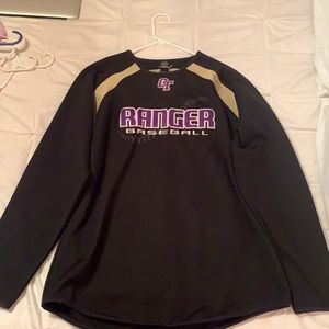Black Polyester Baseball Sweatshirt